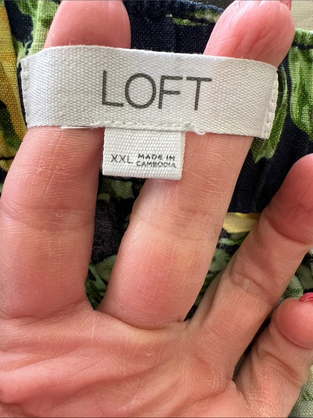 LOFT Women's Lemon Print Fluid Linen Wide Leg Crop Pants Size XXL - Picture 7 of 8